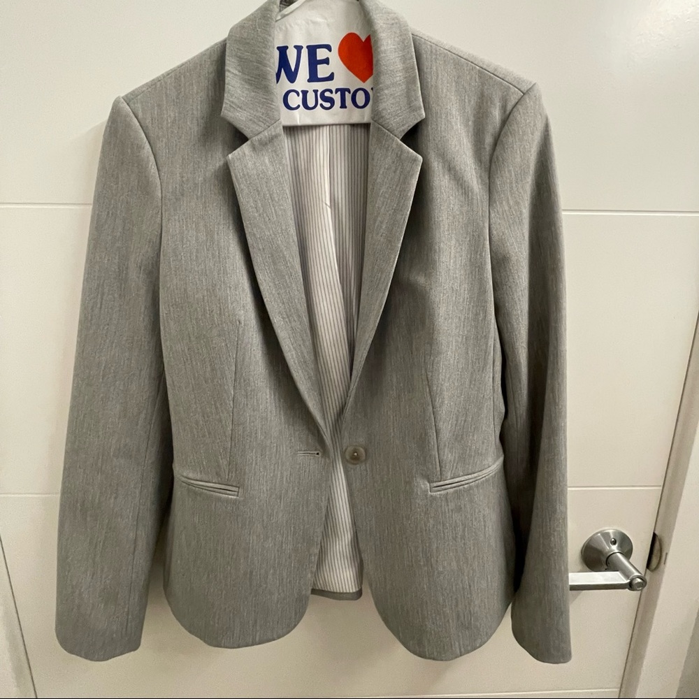 Express one-button light gray blazer